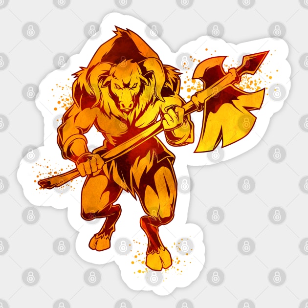 Greek mythology - Minotaur Sticker by Modern Medieval Design